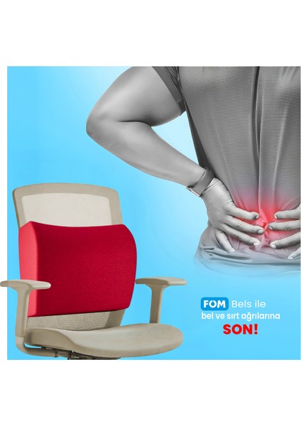 Bels Visco Konforlu ve Rahatlatıcı Bel Destek Yastık, Ortopedik, 40 cm x 34 cm x 12 cm, Kırmızı fiyatları