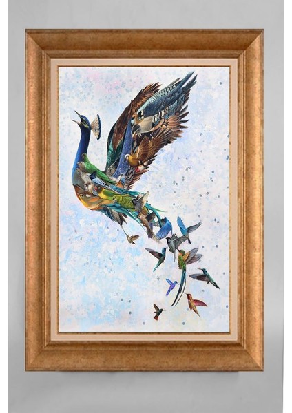 Altın Çerçeveli Paspartulu Tablo CV324