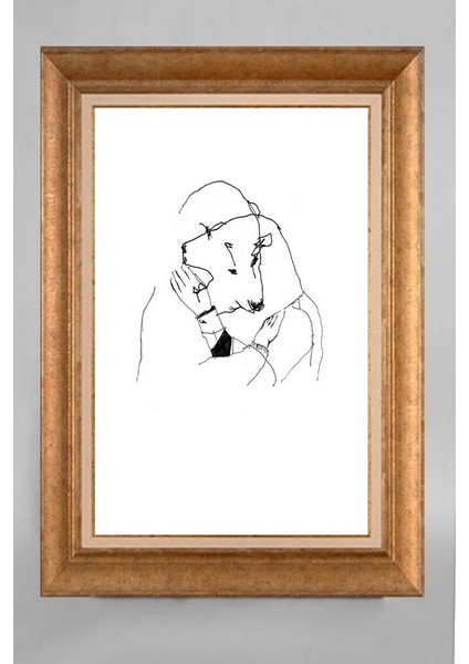 Altın Çerçeveli Paspartulu Tablo CV200