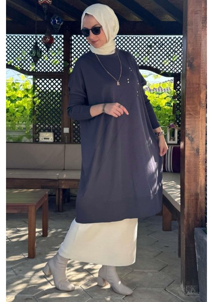 Melda Triko Tunik Antrasit