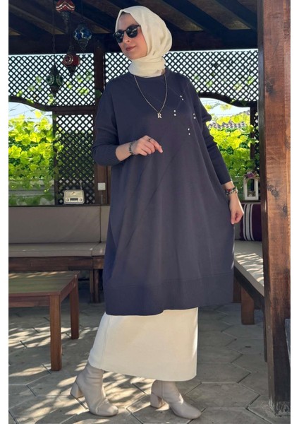 Melda Triko Tunik Antrasit