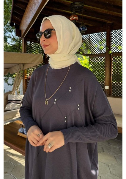 Melda Triko Tunik Antrasit