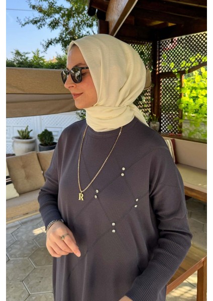 Melda Triko Tunik Antrasit