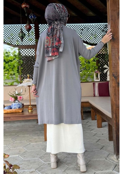 Sevda Triko Tunik Gri