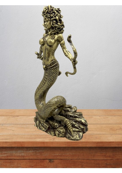 Medusa Biblo 22 cm Heykel Dekor Hediyelik Eşya