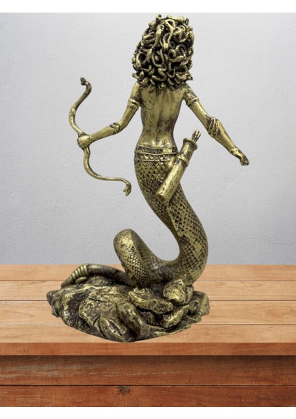 Medusa Biblo 22 cm Heykel Dekor Hediyelik Eşya