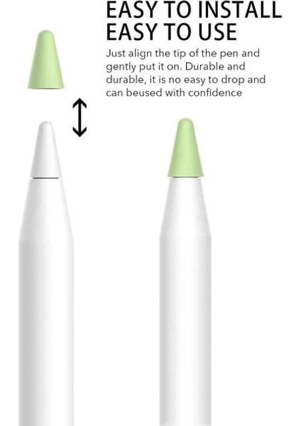 Apple Pencil 1-2 Nesil Usb-C Pro Ile Ulumlu Renkli Kalem Koruyuc Silikon Uçları 8 Adet