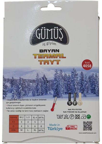 Gümüş Kadın Termal Tayt Siyah modelleri