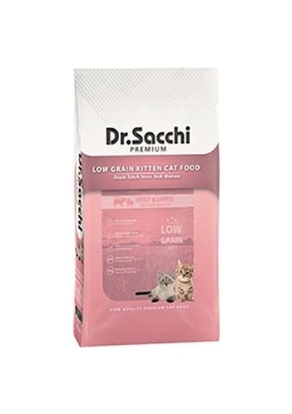 Dr.sacchi Premium Kitten Sığır Etli ve Kuzulu Düşük Tahıllı Yavru Kedi Maması 10 kg