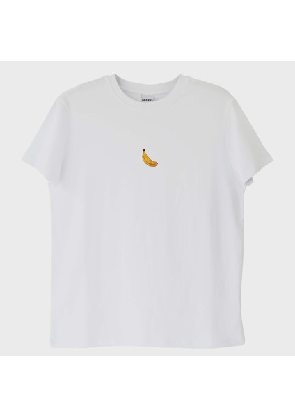 Muz Desenli Nakışlı Tişört | Enerjik ve Eğlenceli Tasarım