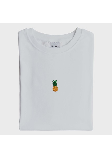 Tropikal Ananas Desenli Nakışlı Tişört modelleri