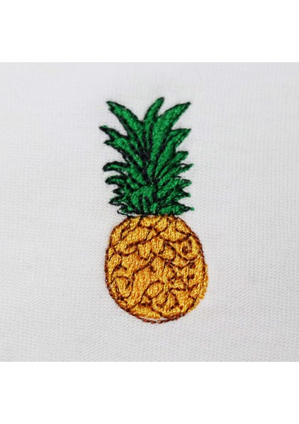 Tropikal Ananas Desenli Nakışlı Tişört fırsatları