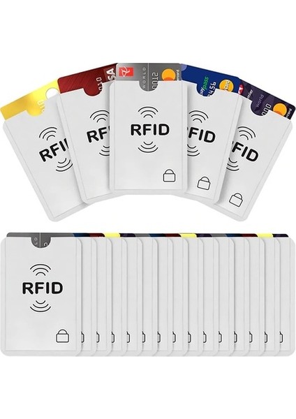 Manyetik Kredi Kartı Koruyucu Temassız Engelleyici Rfid Alüminyum 10 Adet