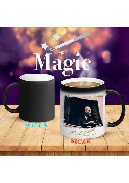 Pencereden Bakan Mustafa Kemal Atatürk Sihirli Kupa BARDAK-S113 fiyatları