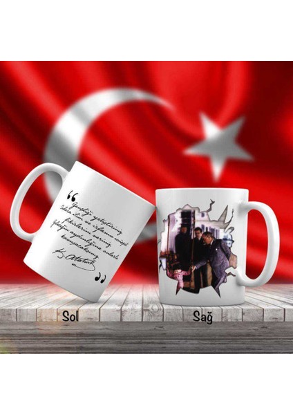 Asil Hediyelik Mustafa Kemal Atatürk'ün Manevi Kızı Ülkü - Atatürk'ün Sözleri -Kupa Bardak
