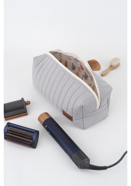 Çizgi Gri Dyson Airwrap ve Tüm Saç Şekillendiriniz Için Xl Boy Çanta Seyahat Çantası Gri
