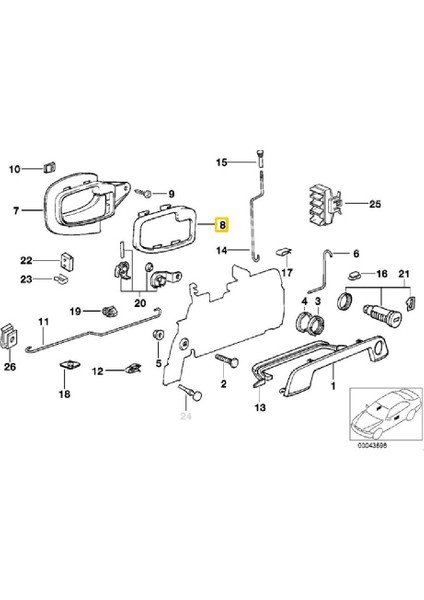 Bmw E36 ve Z3 Uyumlu Sağ Kapı Içten Açma Çerçevesi 51228219024 modelleri