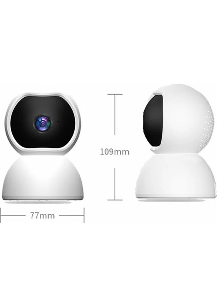 Tavana Duvara Sabitlenebilir Masaüstü Kullanılabilir Ip Kamera 360 Derece Dönen Wıfı Güvenlik Kamera