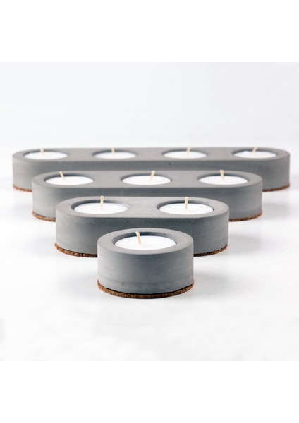 Inytium Serisi Dekoratif Gri Renk Beton Tealight Mumluk (Tealight !) fırsatları