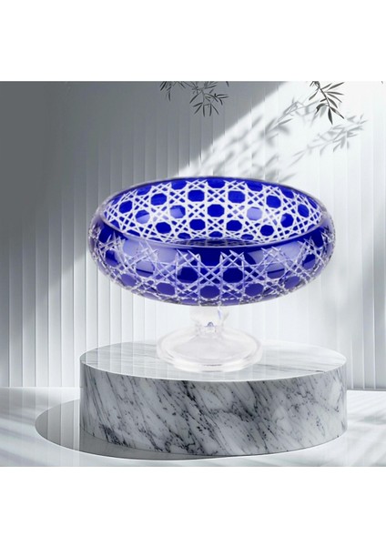 Renkli Kesme Kristal Ayaklı Kase/ Salata Kasesi- Sunum Kasesi-Meyvelik 28*28 Cm fiyatları