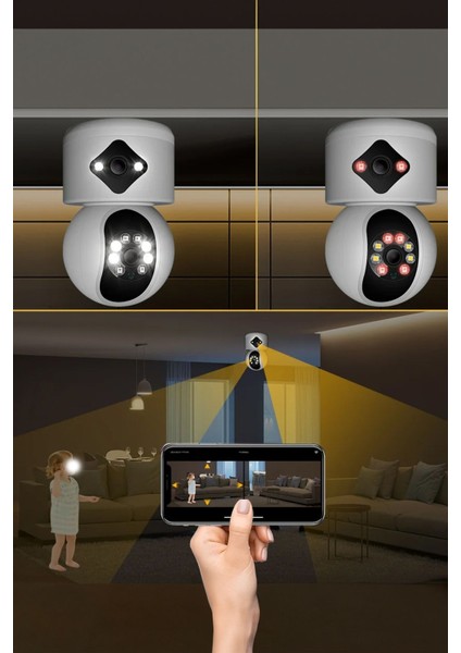 320 Derece Dönebilen Wifi Bağlantılı Uzaktan Izlenebilir Güvenlik Kamerası Ip Kamera Güvenlik modelleri