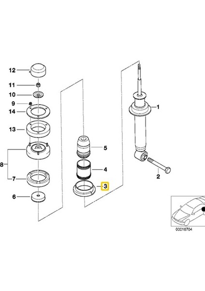 Bmw 5 6 7 Seri ve Z8 Uyumlu Arka Helezon Alt Lastiği 33531133671 modelleri