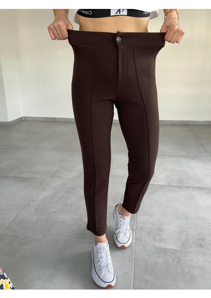 Çimalı Dar Paça Palazzo Pantolon, En Boy Likralı, 36-50 Beden Arası, Iş Pantolonu fırsatları