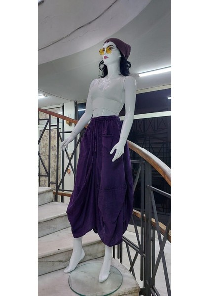 Hint Etnik Cepli Taşlanmış Şalvar Etek (95 Cm)
