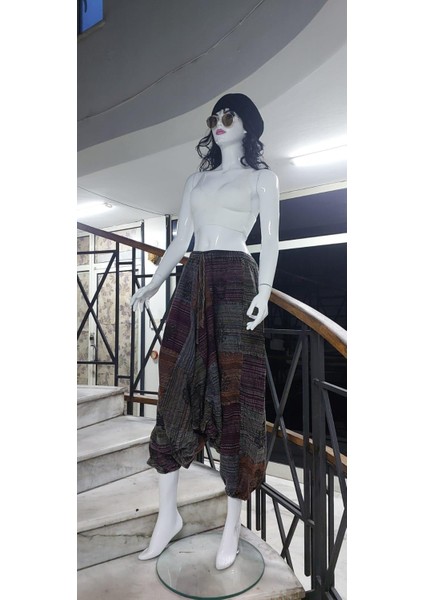 Hint Otantik Yıkamalı Taşlanmış Patchwork Uniseks Şalvar Pantolon (100 Cm) fiyatları