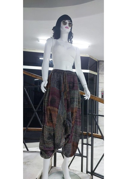 Hint Otantik Yıkamalı Taşlanmış Patchwork Uniseks Şalvar Pantolon (100 Cm) indirimleri