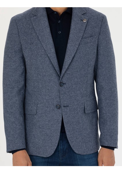 Erkek Koyu Mavi Slim Fit Ceket 50273166-VR032