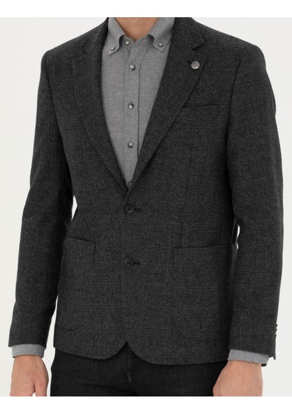 Erkek Füme Slim Fit Ceket 50273163-VR058
