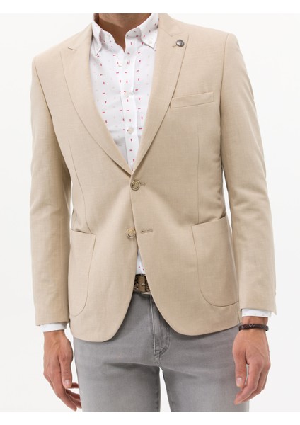 Erkek Bej Ekstra Slim Fit Spor Ceket 50264886-VR011