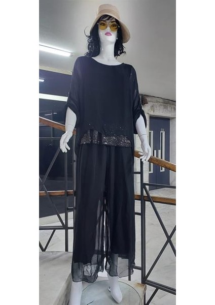 Italyan Payetli Ipek Bluz Pantolon Takım indirimleri