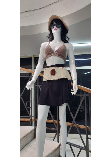 Boho Doğal Taşlı Zımbalı Deri Kemer (90 CM-105 Cm) fiyatları