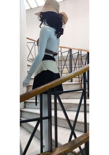 Boho Doğal Taşlı Zımbalı Deri Kemer (90 CM-105 Cm) fırsatları