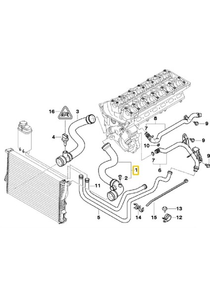 Bmw E38 ve E39 M52 M54 Uyumlu Motor Radyatör Üst Hortum 11531705223 fiyatları