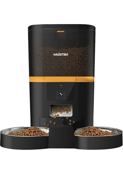 Haustier QQ025-DUAL Kameralı Akıllı Kedi Köpek Otomatik Mama Kabı, App Uzaktan Kontrol, Sesle Çağırma, 480P Kamera, 4lt Hazne, Çift Metal Kase fiyatları