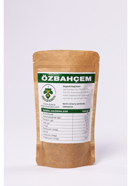 Özbahcem Organik Küçük Boy Kuru Incir (61-65 Kalibre) 100 gr fiyatları