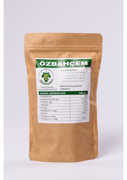 Özbahcem Organik Küçük Boy Kuru Incir(61-65 Kalibre) 5 kg fiyatları