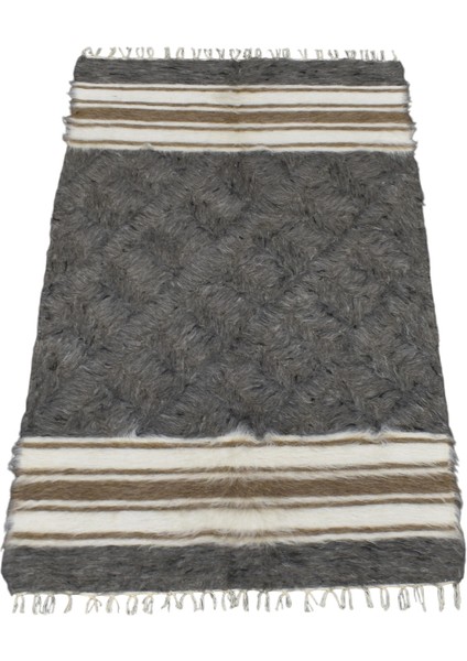 Yeni El Dokuma Otantik Seçkin Tiftik Yün Siirt Battaniyesi Kilim 5433