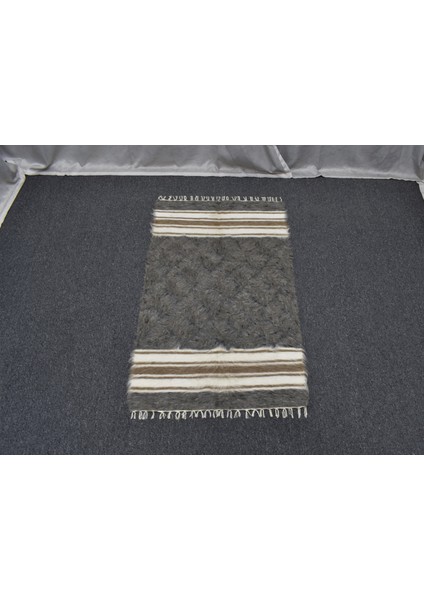 Yeni El Dokuma Otantik Seçkin Tiftik Yün Siirt Battaniyesi Kilim 5433