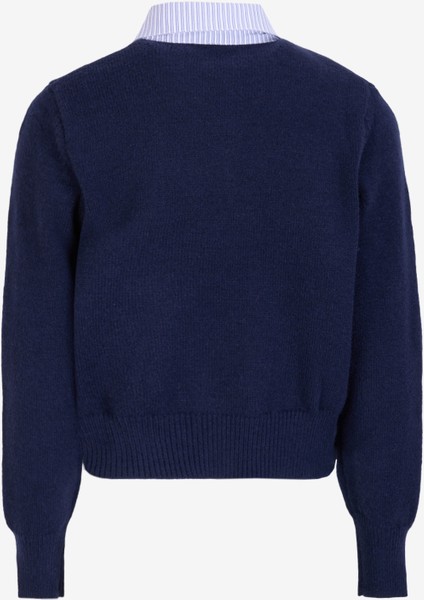 Gömlek Yaka Düz Mavi Kadın Bluz Kupır fiyatları