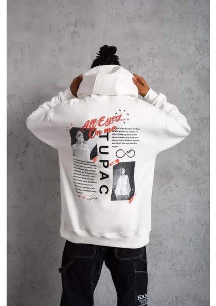 By Kea Erkek Ön Arka Baskılı Kapşonlu Sweat - Beyaz modelleri