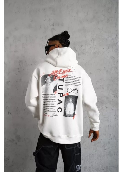 By Kea Erkek Ön Arka Baskılı Kapşonlu Sweat - Beyaz fırsatları