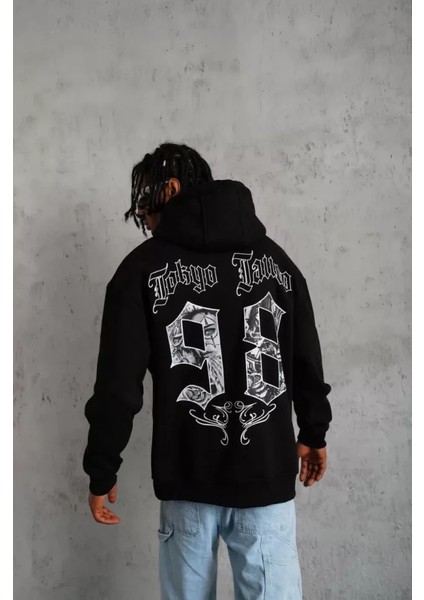 By Kea Erkek 98 Baskılı Kapşonlu Sweat - Siyah fırsatları