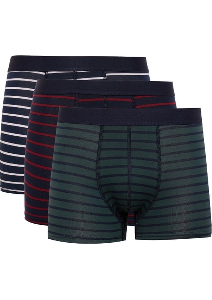 Regular Fit Çizgili 3'lü Boxer E2916AX25SP