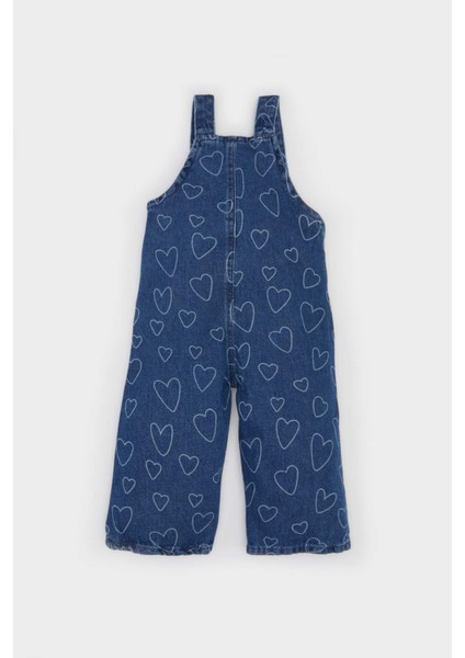 Kız Bebek Kalp Desenli Salopet Jean Tulum E0450A525SP
