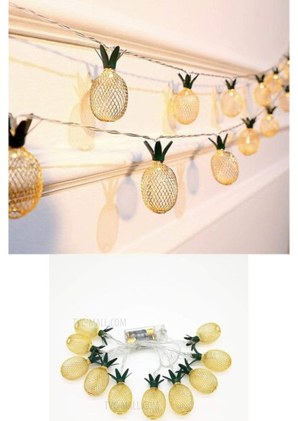 2m 10 LED Pilli 2 Kademeli Ananas LED Işık