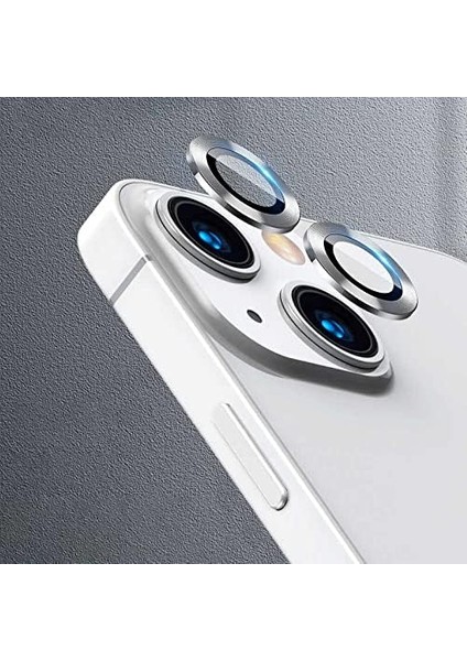 iPhone 13 Ile Uyumlu Arka Kamera Lens Koruyucu Gümüş